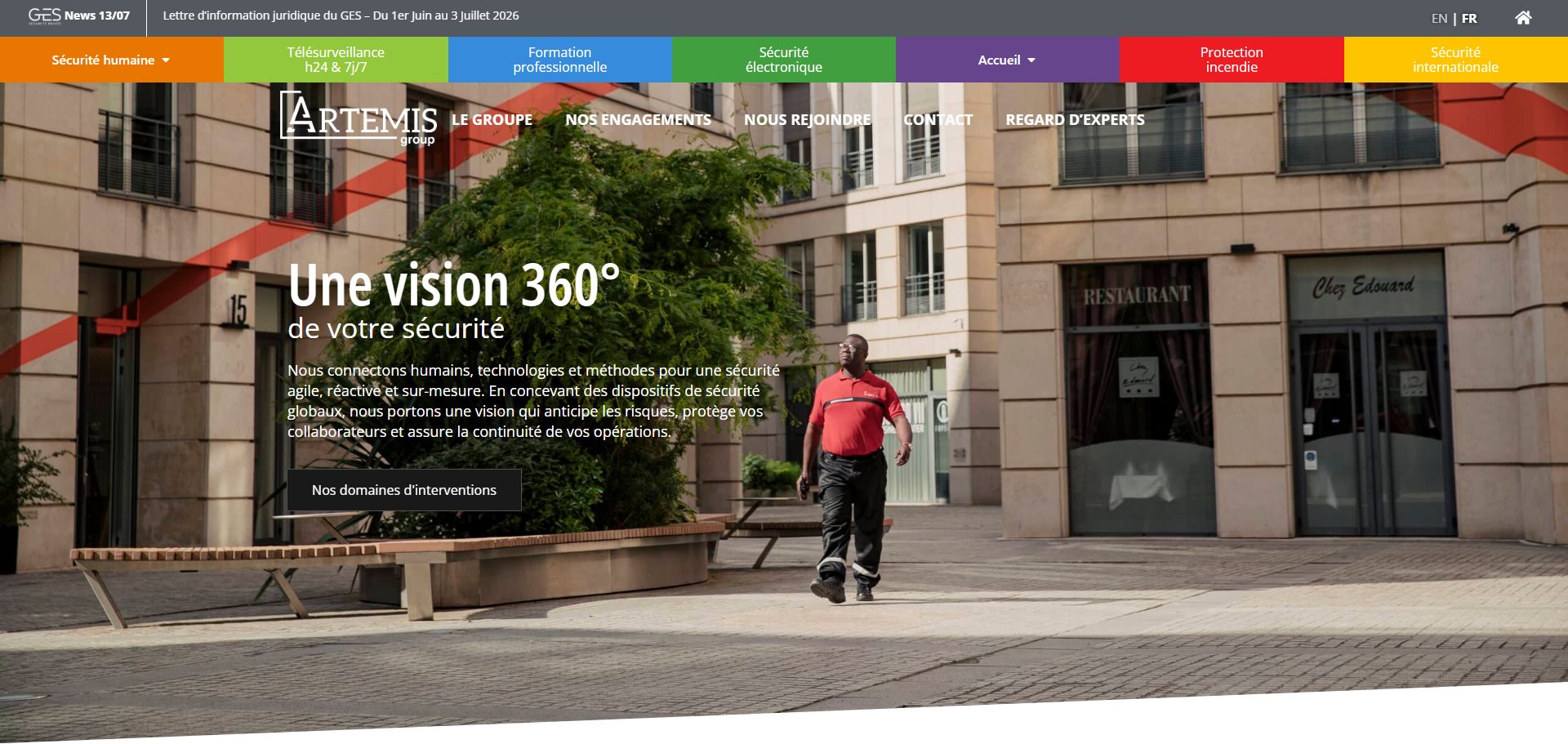 Capture du site Groupe Artemis