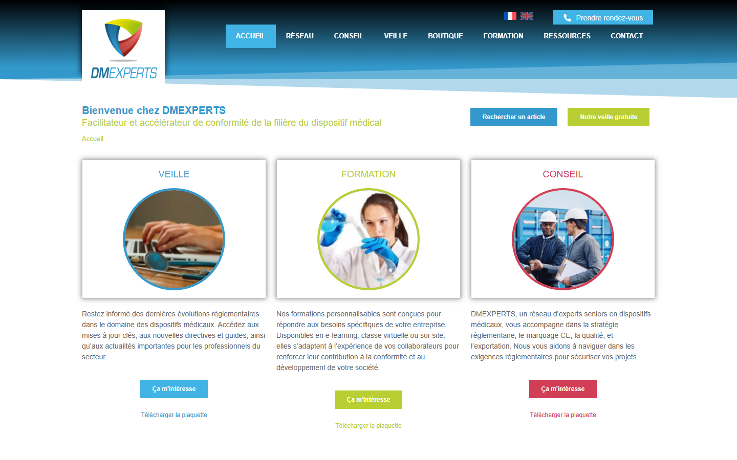 Capture du site DM Experts