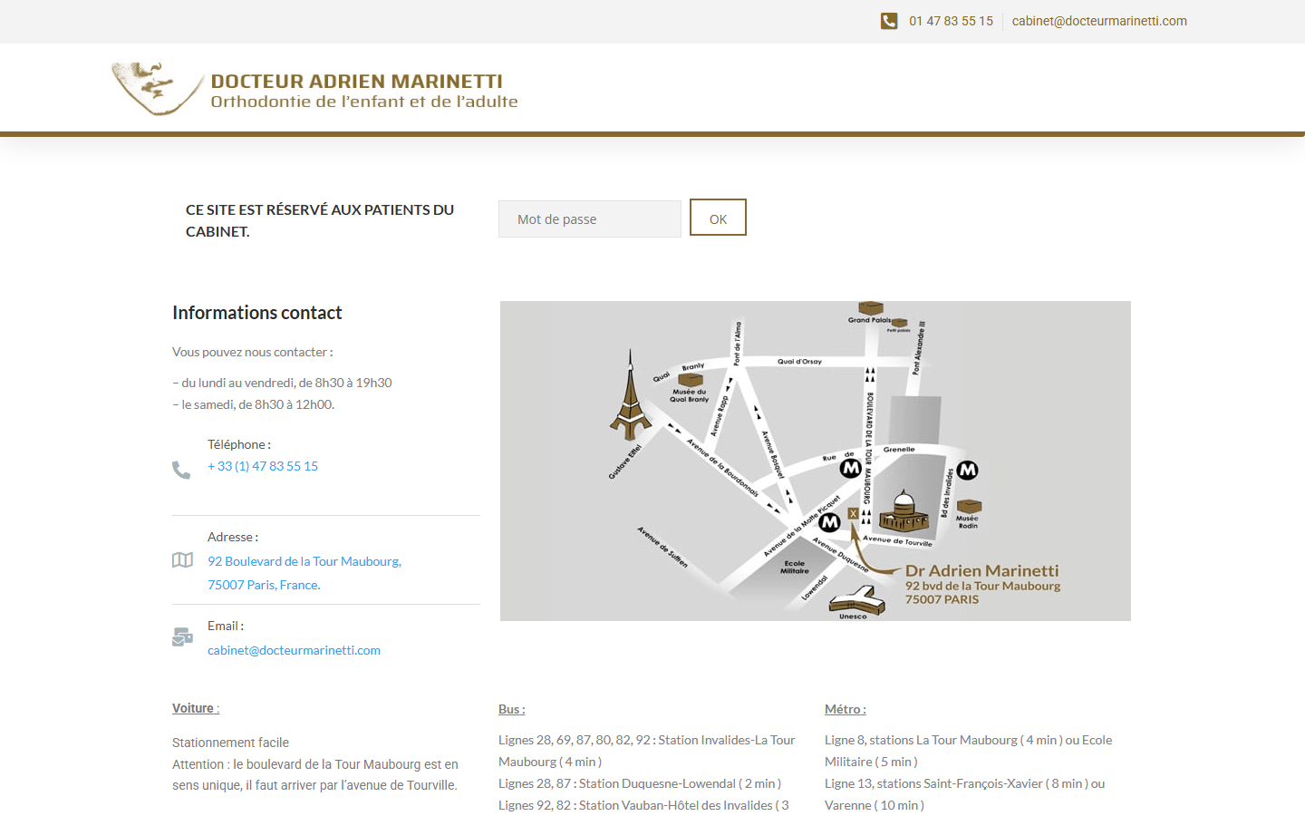 Capture du site Docteur Marinetti