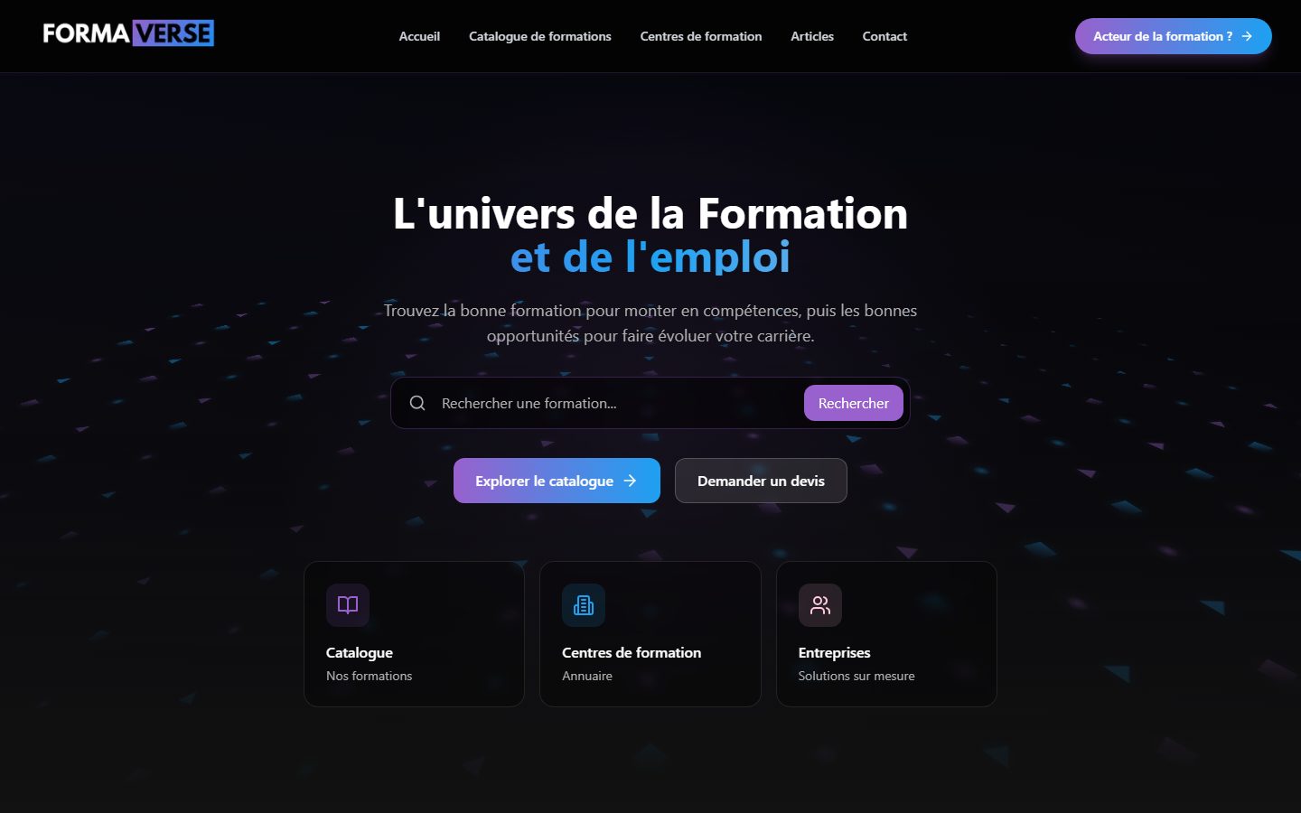 Capture du site FormaVerse