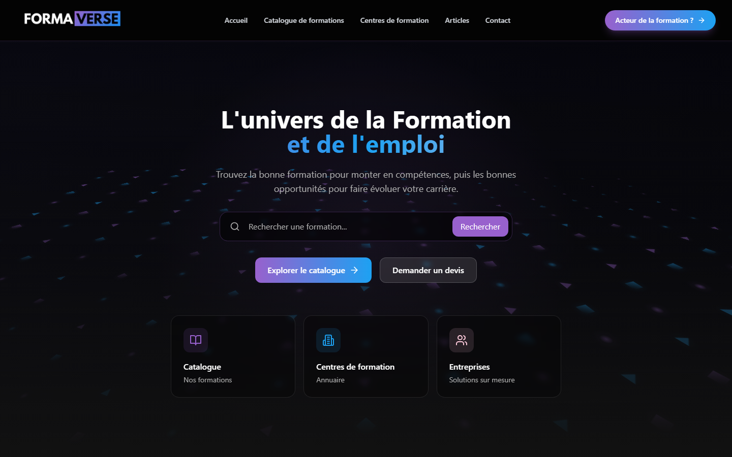 Capture du site FormaVerse