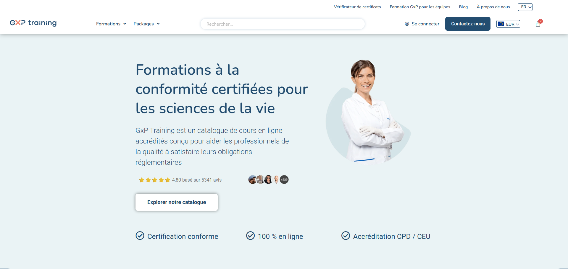 Capture du site GxP Training