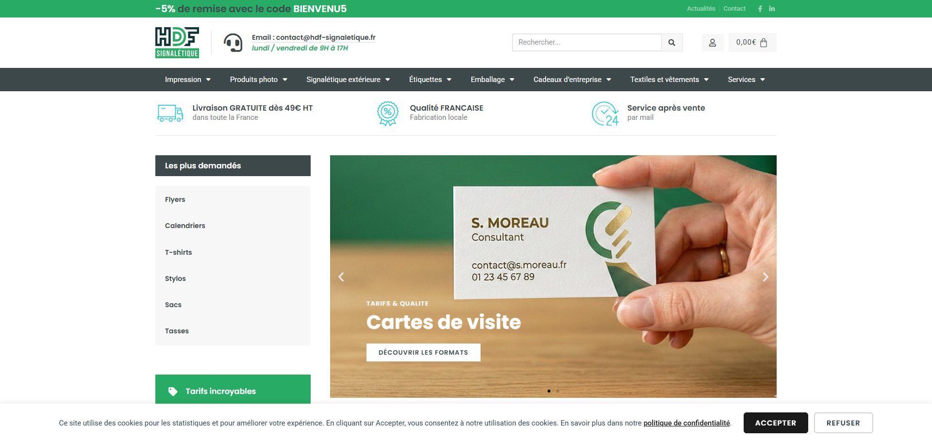 Capture du site HDF Signalétique