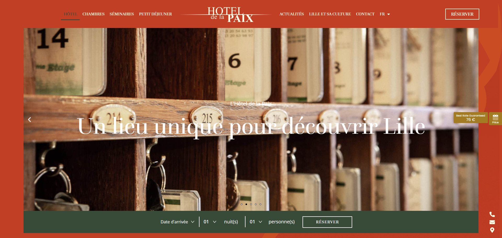 Capture du site Hôtel de la Paix
