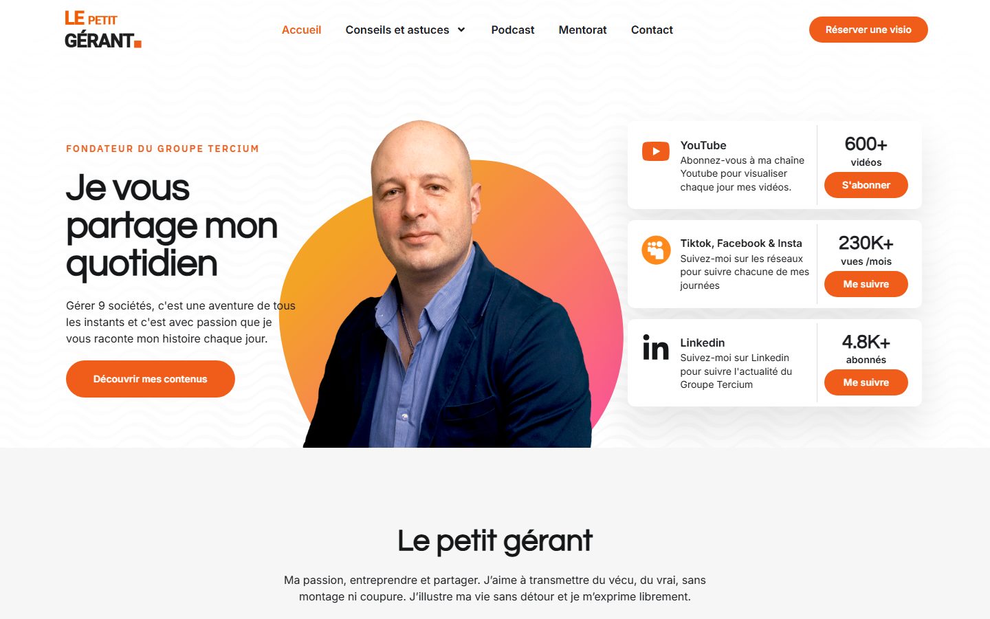 Capture du site Le Petit Gérant