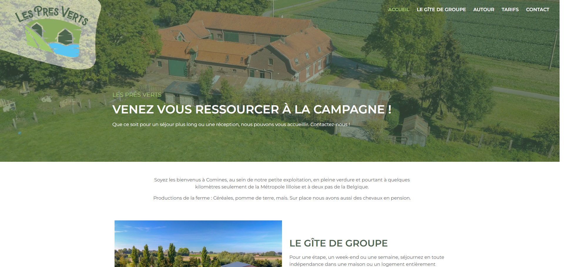 Capture du site Les Prés Verts