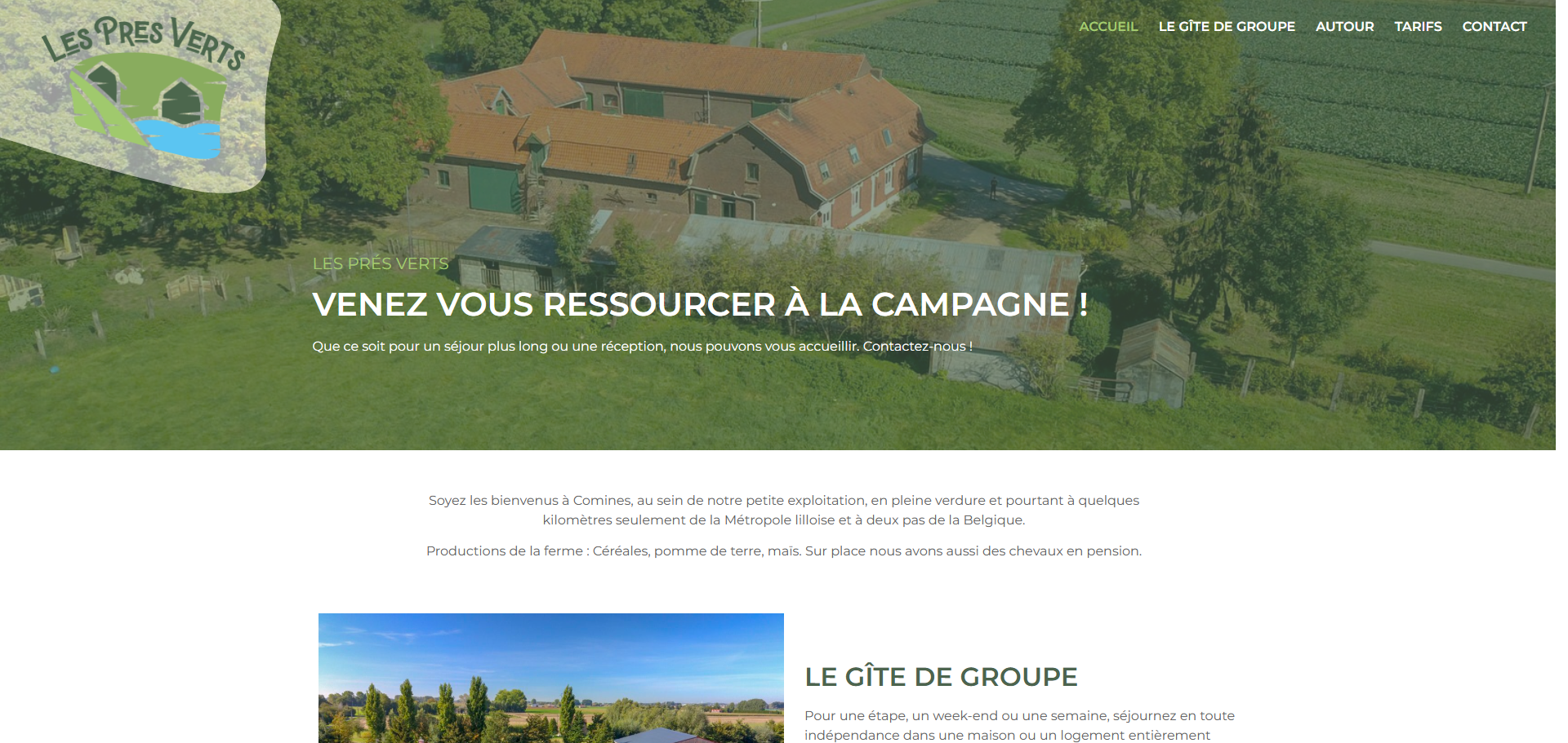 Capture du site Les Prés Verts