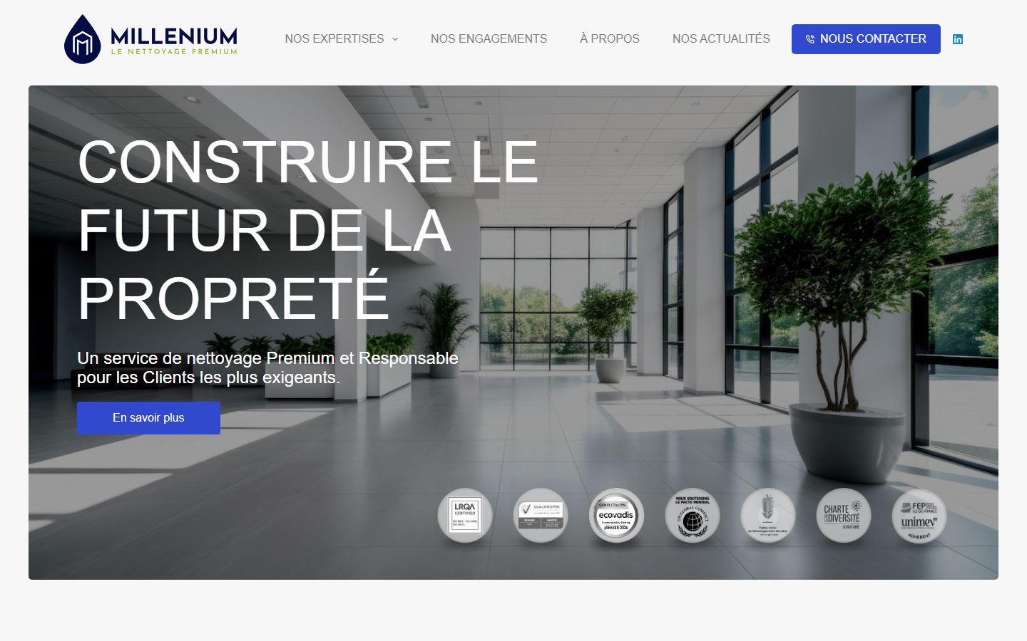 Capture du site Millenium SAS