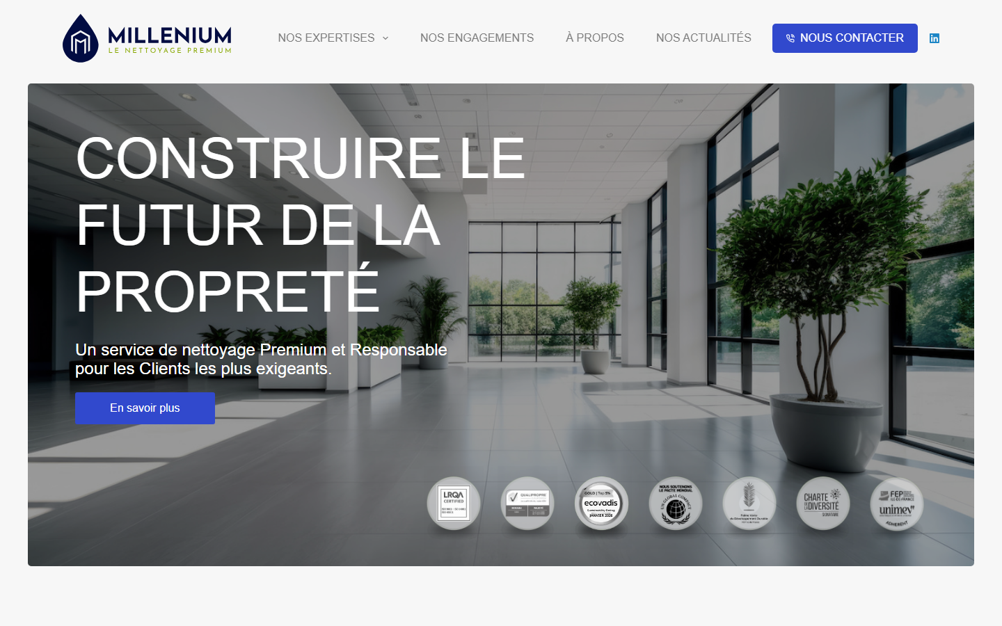 Capture du site Millenium SAS