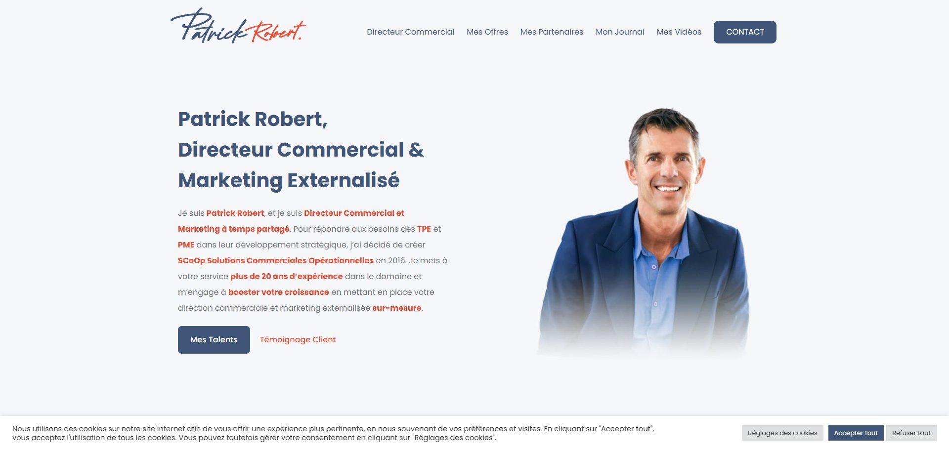 Capture du site Patrick Robert