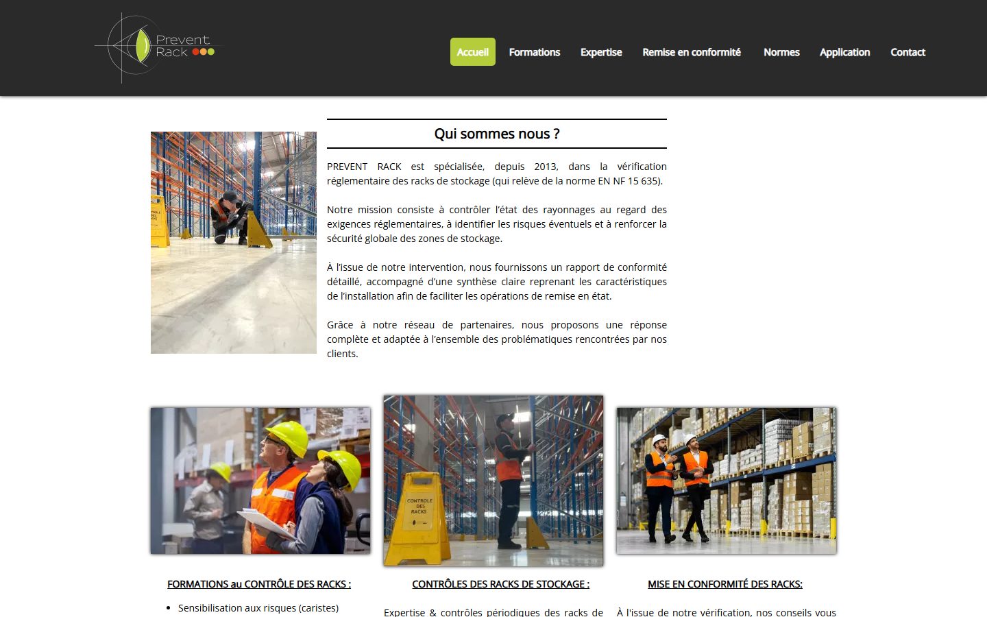 Capture du site Preventrack