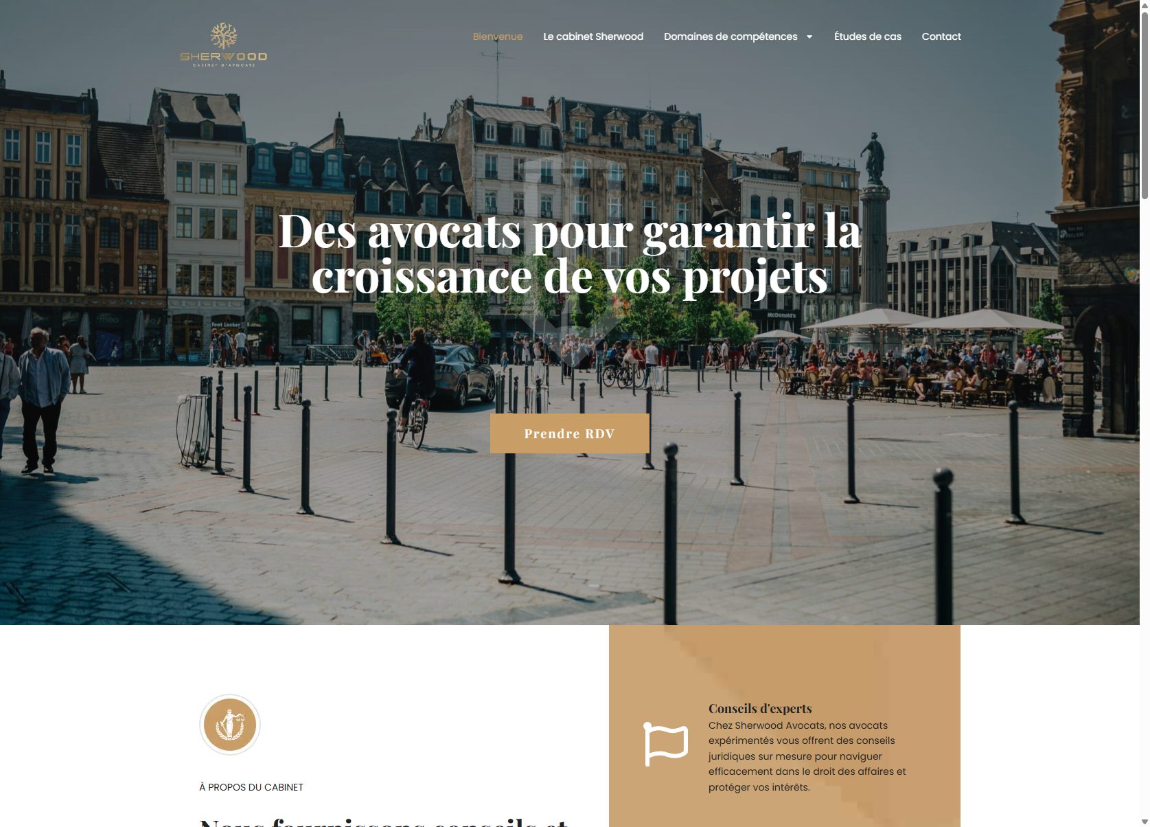 Capture du site Sherwood Avocats