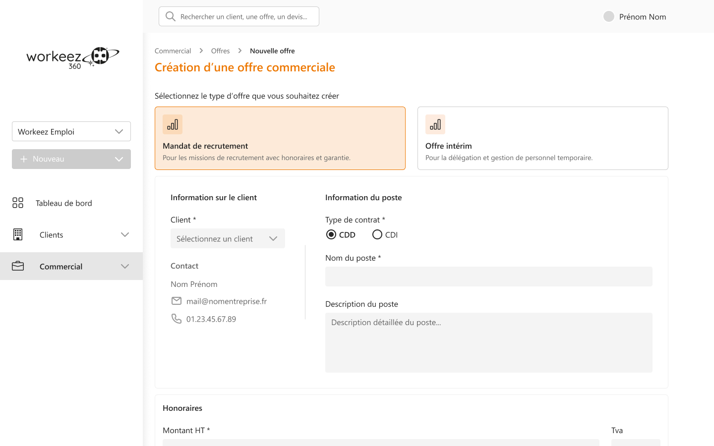 Capture du site Workeez