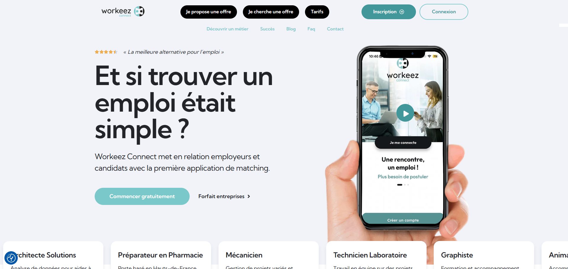 Capture du site Workeez